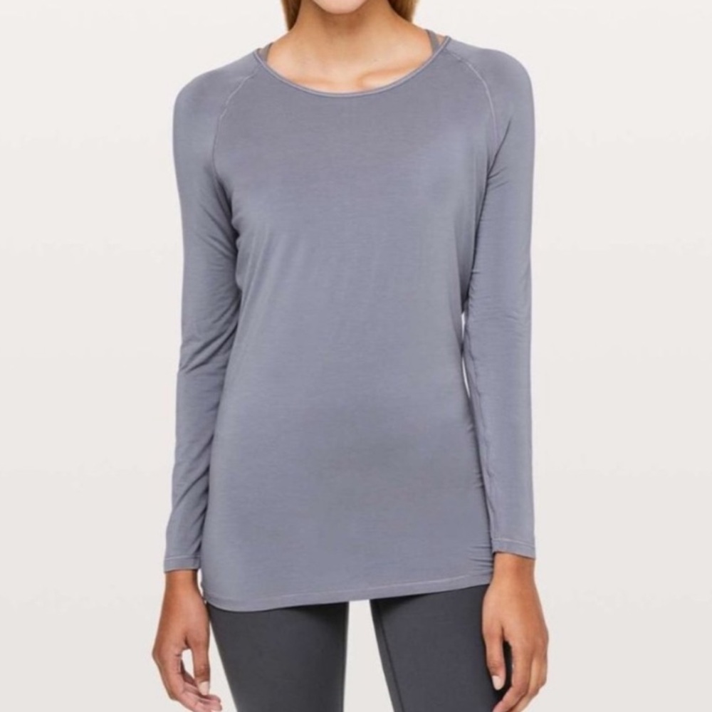 Lululemon Deep Stretch Long Sleeve Top Cinch Lilac Stone Athletic Yoga Running